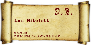 Dani Nikolett névjegykártya