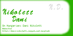 nikolett dani business card